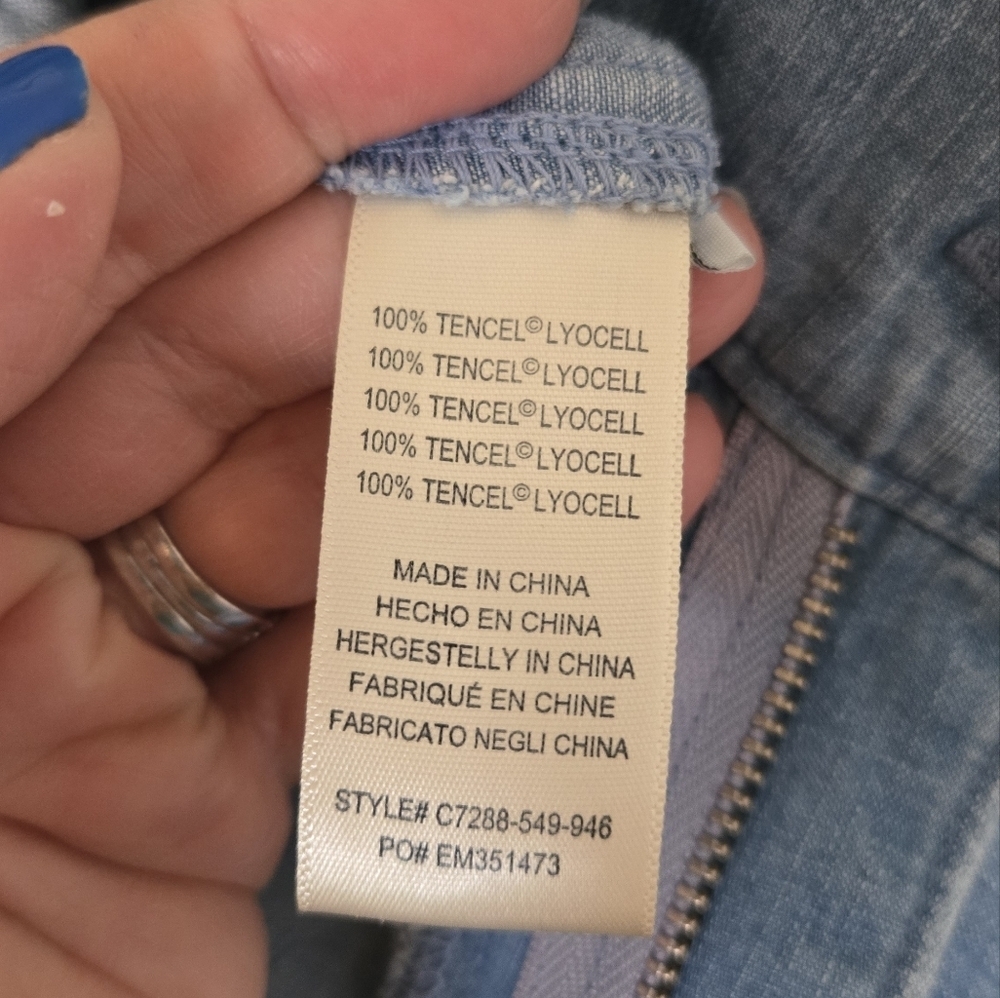 Cloth & Stone | Women's Wide Leg Light Wash Chambray Breezy Pants Size Medium - Picture 8 of 10